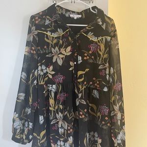 Sheer black mini dress w western details